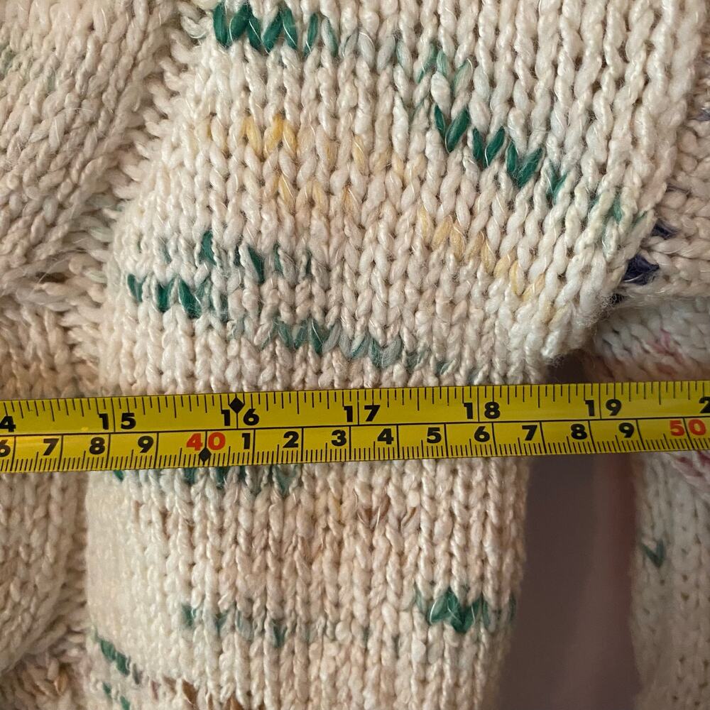 Kimchi Blue Cream Colorful Knit Cardigan Sweater Cropped Chunky Grannycore Small - Picture 6 of 8